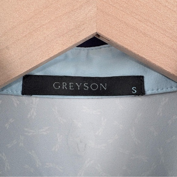 Greyson Men's Navy Patterned Dragonfly Golf Polo Shirt Small - Picture 6 of 7